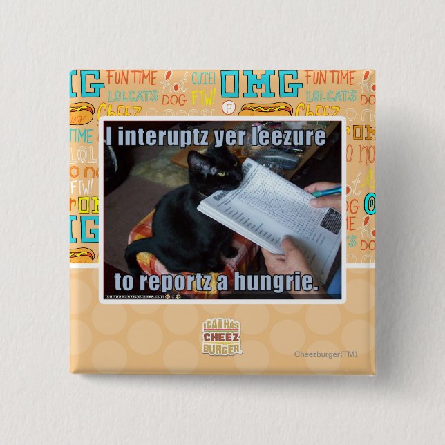 I interupt yer Leezure 15 Cm Square Badge (Front)