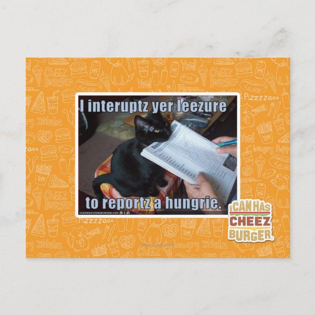 I interupt yer Leezure Postcard (Front)