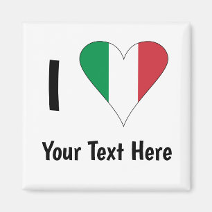 I (Italian Flag Heart Love) Your Text Magnet