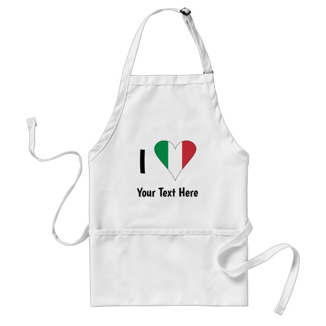 I (Italian Flag Heart Love) Your Text Standard Apron (Front)