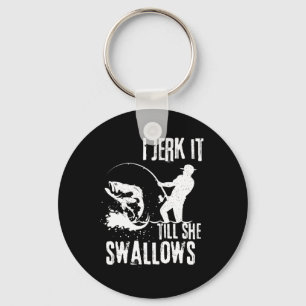 I Jerk It Till She Swallows Retro Vintage Funny Ad Key Ring