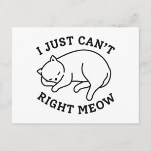 I Just Can’t Right Meow Postcard