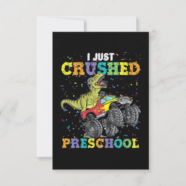 I Just Crushed PreSchool Dinosaur Card (Front)