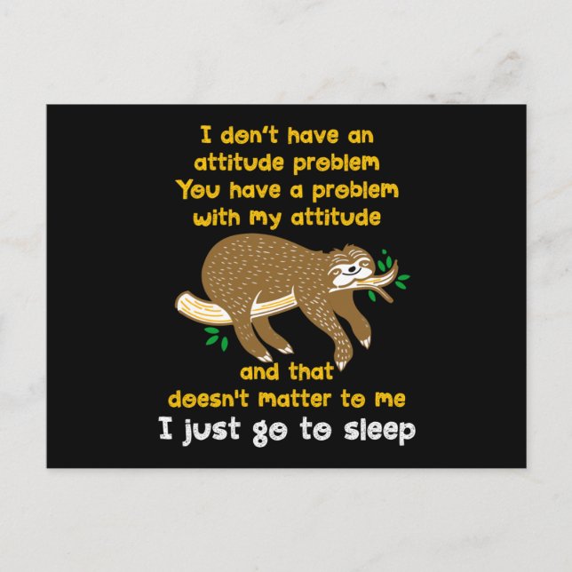 I Just Go To Sleep Sloth Postcard (Front)