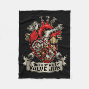 I Just Got A New Valve Job Mechanical Heart Art Fleece Blanket