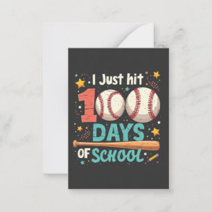 I Just Hit 100 Days of School 100 Days Baseball Card