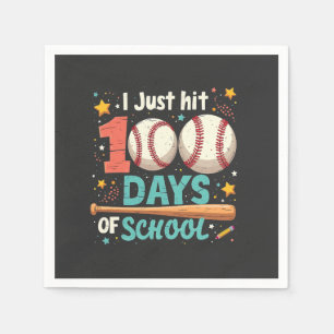 I Just Hit 100 Days of School 100 Days Baseball Napkin