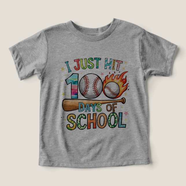 I Just Hit 100 Days Of School Baseball 100th Day (Design Front)