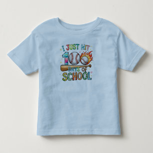 I Just Hit 100 Days Of School Baseball 100th Day Toddler T-Shirt