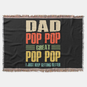 I Just Keep Getting Better Throw Blanket