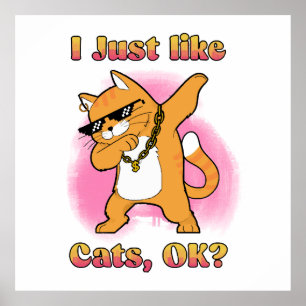 I Just Like Cats, OK Dabbing Cat Poster