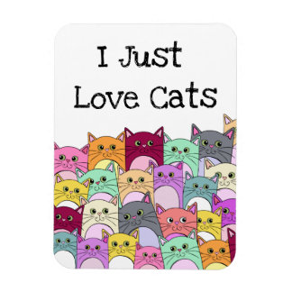 I Just Love Cats Cute Colourful Magnet