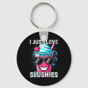 I Just Love Slushies Cool Fun Summer Slushy Drink  Key Ring