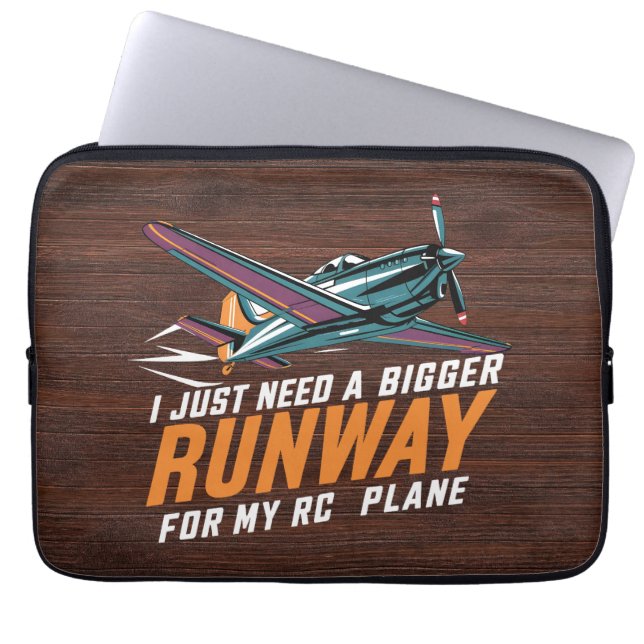 I Just Need a Bigger Runway for My RC Plane Funny Laptop Sleeve (Front)