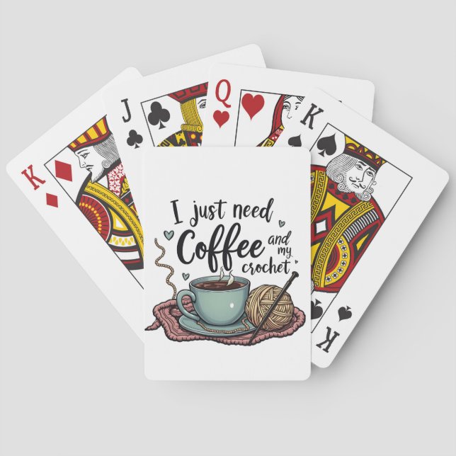 I Just Need a Coffee and Crochet  Playing Cards (Back)