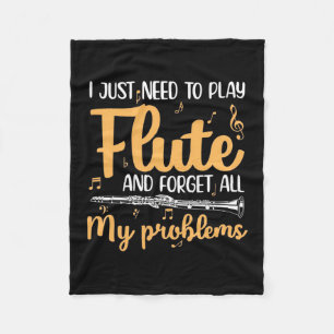 I Just Need To Play Flute Fleece Blanket