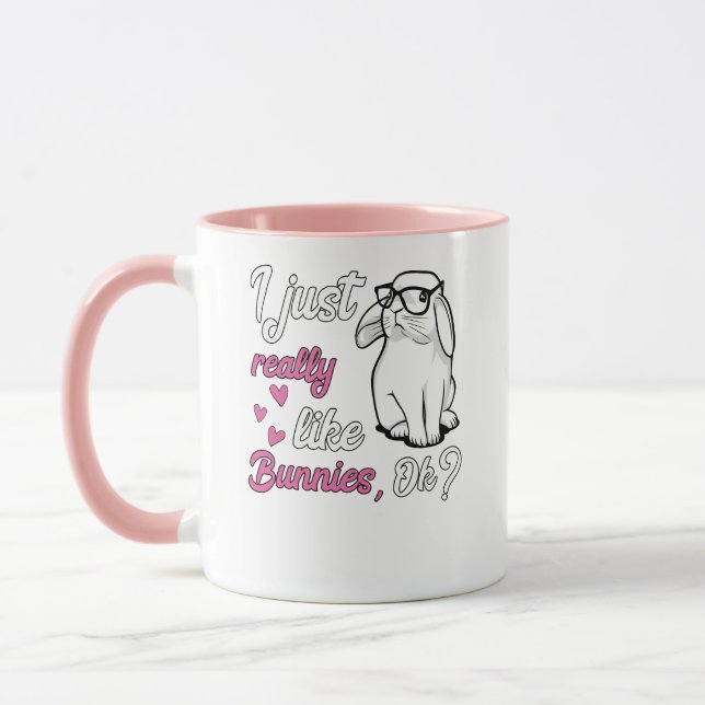 I Just Really Like Bunnies Cute Rabbit Mug (Left)
