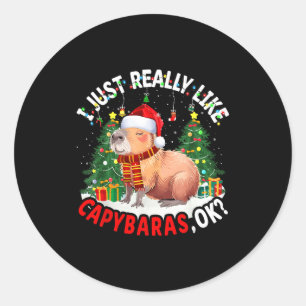 I Just Really Like Capybaras Ok Capybara Animal Ch Classic Round Sticker