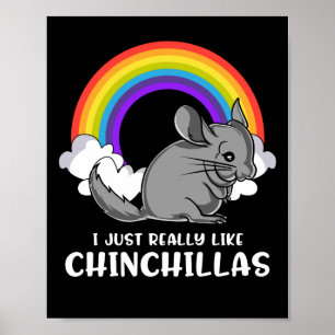I Just Really Like Chinchillas Cute Pet Poster