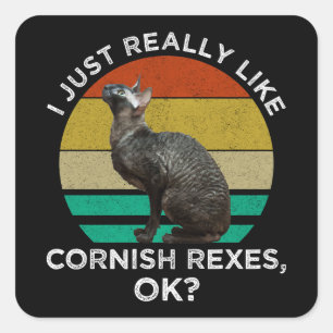 I Just Really Like Cornish Rexes, OK? Square Sticker