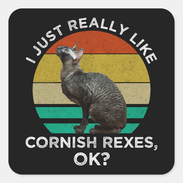 I Just Really Like Cornish Rexes, OK? Square Sticker (Front)
