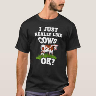 I Just Really Like Cows Farm Women Cow Christmas T-Shirt