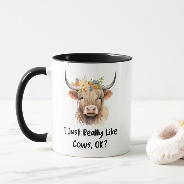 I Just Really Like Cows, OK? Cow Lover Mug (With Donut)