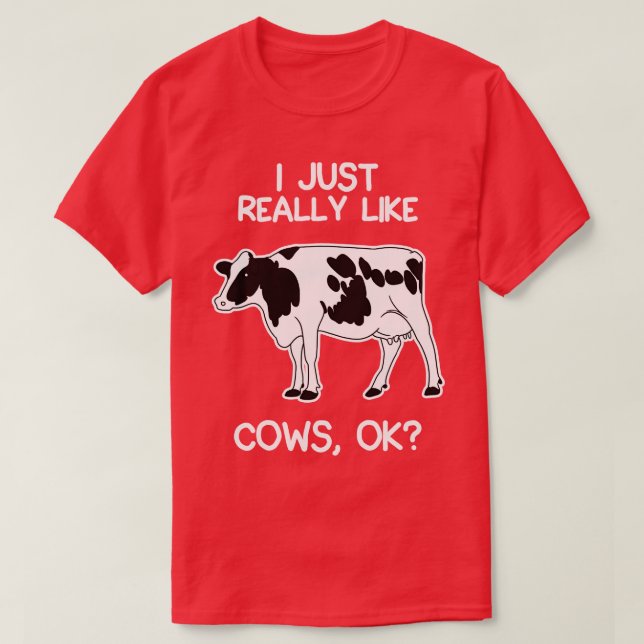 I Just Really Like Cows T-Shirt (Design Front)