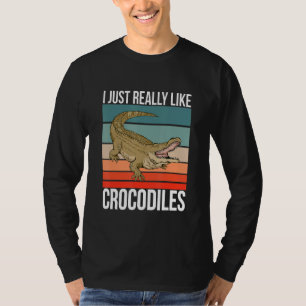I Just Really Like Crocodiles Retro Croc Reptile T-Shirt