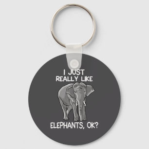 I Just Really Like Elephants Funny Elephant Lover  Key Ring
