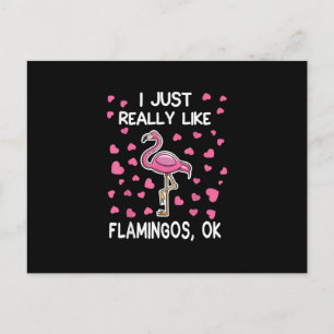 I Just Really Like Flamingos, Ok Flamingo Lover Announcement Postcard
