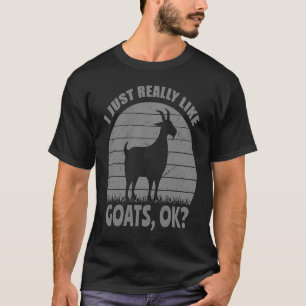 I Just Really Like Goats Distressed Farm Goat T-Shirt