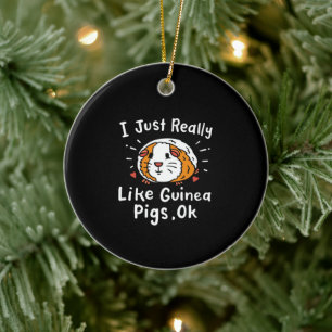I Just Really Like Guinea Guinea Pig Kawaii Ceramic Tree Decoration