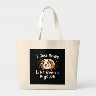 I Just Really Like Guinea Guinea Pig Kawaii Large Tote Bag