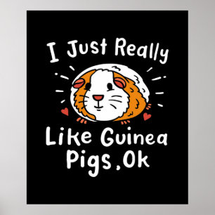 I Just Really Like Guinea Guinea Pig Kawaii Poster