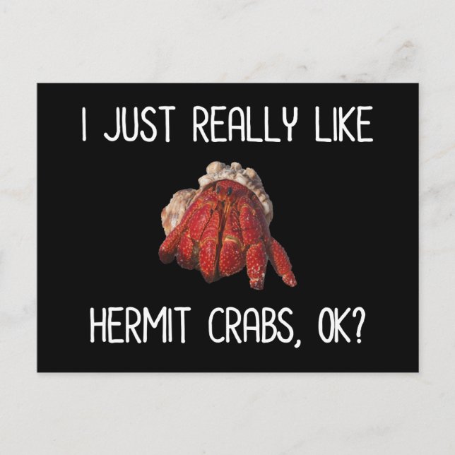 I Just Really Like Hermit Crabs, OK? Postcard (Front)