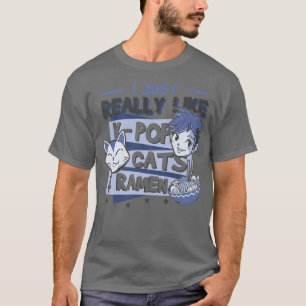 I Just Really Like KPop Cats And Ramen T-Shirt