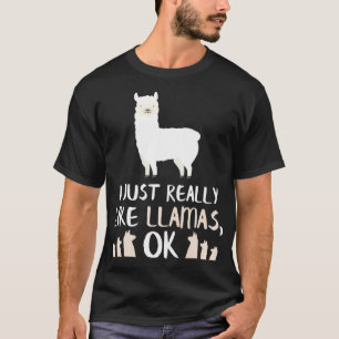 I Just Really Like Llamas Gift Llama & Alpaca Love T-Shirt