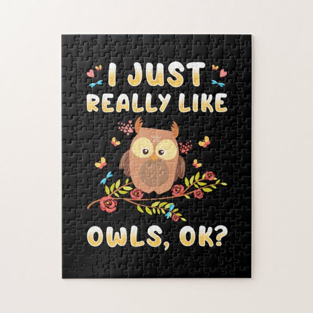 I Just Really Like Owls Ok Jigsaw Puzzle (Vertical)