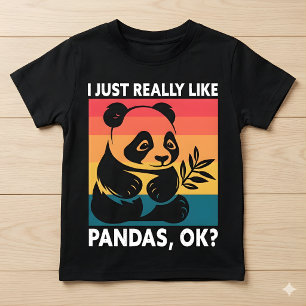 I Just Really Like Pandas OK – Cute Retro Panda T-Shirt