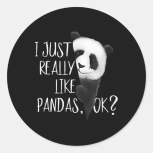 I Just Really Like Pandas Ok Watercolor Panda Classic Round Sticker