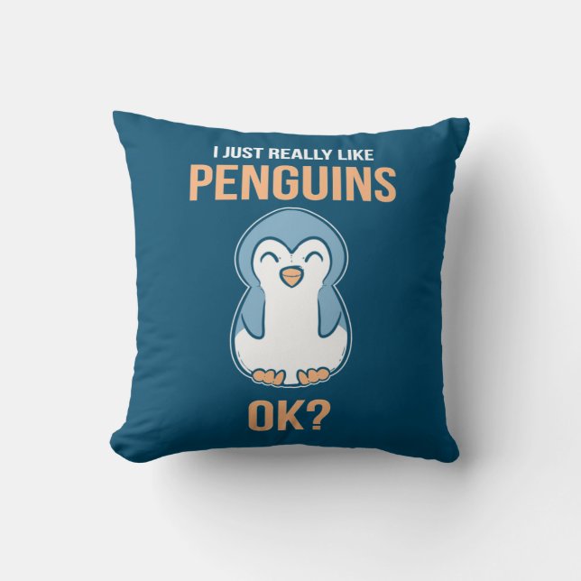 I Just Really Like Penguin Cushion (Front)