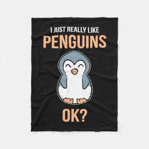 I Just Really Like Penguin Fleece Blanket