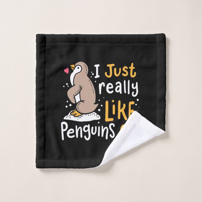I Just Really Like Penguins Ok Wash Cloth (Wash Cloth)