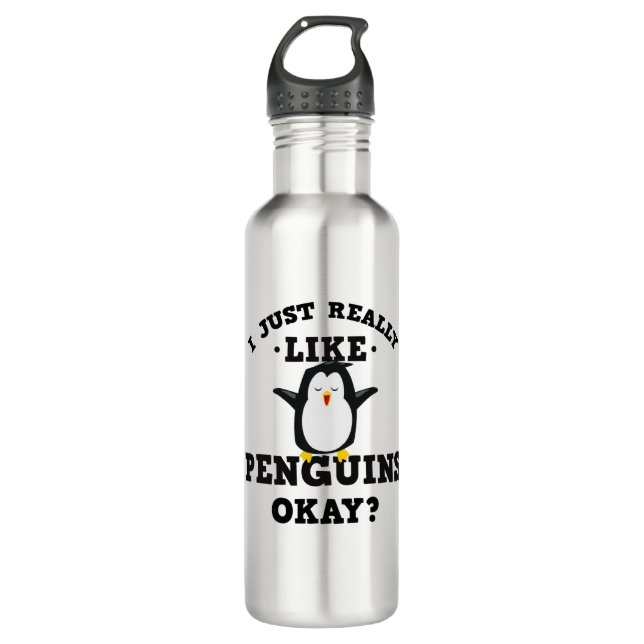 I Just Really Like Penguins Quote 710 Ml Water Bottle (Front)