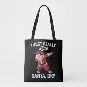 I Just Really Like Santa OK Family Christmas Tote Bag