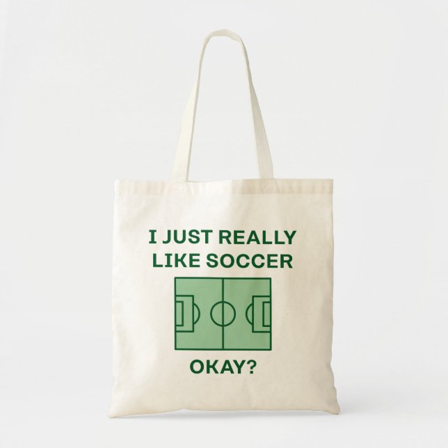 I Just Really Like Soccer Okay Tote Bag (Front)