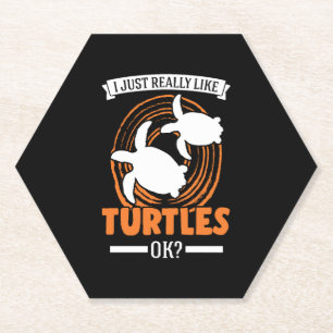 I Just Really Like Turtles Tortoise Paper Coaster