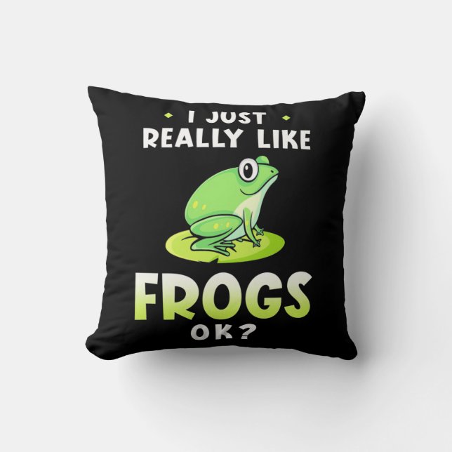 I Just Really Likes Frogs Cushion (Front)