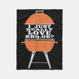 I Just Really Love Bbq Barbecue Grill Meat Eating Fleece Blanket